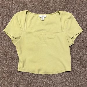 Top Shop Lime Green Square Neck Crop Top